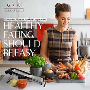 Gramercy Adjustable Mandoline Slicer for Kitchen, Vegetable Chopper, Food Chopper, Vegetable Slicer, Potato Slicer, Mandolin, Potato Cutter - Stainle