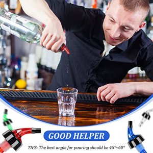 Automatic Measured Bottle Pourer Liquor Measure Pourer Quick Shot Dispenser 1.5 oz Measured Wine Pourers for Home Bar Kitchen Tools (White, Red, Blue