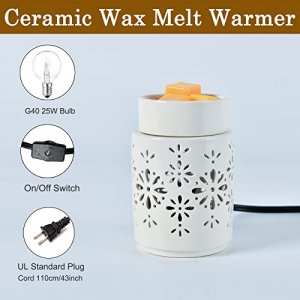 PALANCHY Wax Melt Warmer Ceramic Oil Burner Electric Candle Wax Warmer Burner Melter Fragrance Warmer for Home Office Bedroom Aromatherapy Gift & Deco