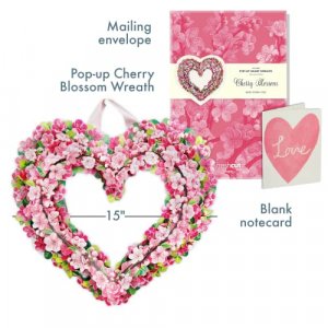 FreshCut Paper Cherry Blossom Heart Wreath