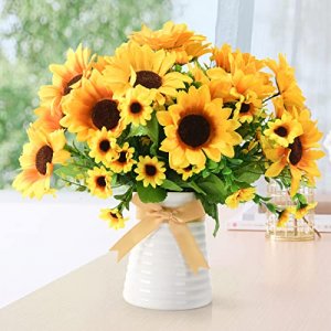 20 Pcs 20 Pcs Artificial Daisies Flower Fake Gerbera Daisy Faux Bouquet  African Daisy Flower Artificial Flowers for Wedding Bridal Bouquet Party  Home