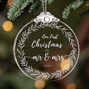 Our First Christmas as Mr Mrs Married 2023 Ornament Wedding Decoration Ornaments New Home 3