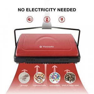 Yocada Carpet Sweeper Cleaner for Home Office Low Carpets Rugs Undercoat Carpets Pet Hair Dust Scraps Paper Small Rubbish Cleaning with a Brush Dark 