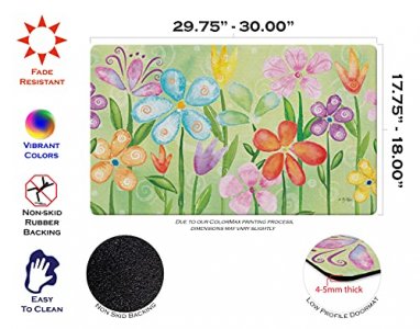 Toland Home Garden 800008 Spring Blooms Spring Door Mat 18x30 Inch Flower Outdoor Doormat for Entryway Indoor Entrance