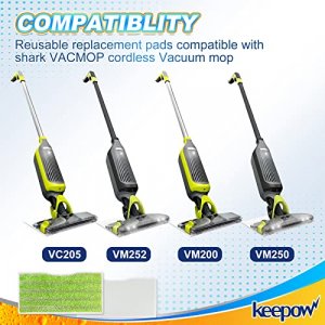 KEEPOW Reusable Vacmop Replacement Pads Refills Compatible with Shark Vacmop VM252 VM200 VC205 VM250, Reusable Wet and Dry Vacmop Pads for Hardwood F