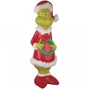 Holiday Home Lighted Blow Mold Grinch Sculpture Decoration Pre Lit Display Outdoor Christmas Yard Decoration Garden Yard Art Holiday Winter Display, 