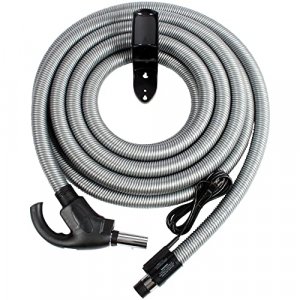 Cen-Tec Systems 97228 35 Ft. Central Vacuum Pigtail Electric Hose with Flush Handle and Hanger, Silver