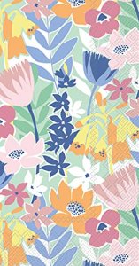 Floral Themed Guest Towels 32 CT - Decorative Paper Napkins for Buffet Kitchen or Bathroom Fingertip Hand Towels | Watercolor Flower Collage Design
