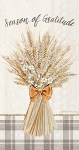 Ideal Home Range Fall Guest Towels - 32 CT | Decorative Paper Napkins for Buffet Kitchen or Bathroom Fingertip Hand Towels | Harvest Wheat Design, Mu