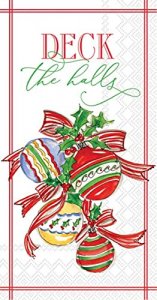 Christmas Ornament Themed Guest Towels - 32CT | (2 Packs of 16CT) Decorative Paper Napkins for Buffet Kitchen or Bathroom Fingertip Hand Towels