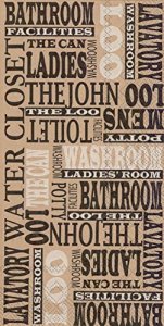 Brown Paper Guest Towels 32 CT - Decorative Paper Napkins for Buffet Kitchen or Bathroom Fingertip Hand Towels, Loo Design