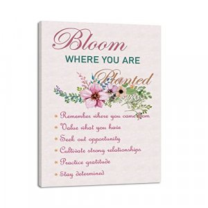 Bloom Where You Are Canvas 12X16 Inch Print Decoration Poster for Home Kitchen Bathroom Farm Garden Farmhouse Funny Wall Decor