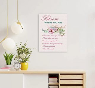 Bloom Where You Are Canvas 12X16 Inch Print Decoration Poster for Home Kitchen Bathroom Farm Garden Farmhouse Funny Wall Decor