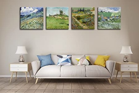 msspart Garden at Arles by Van Gogh Canvas Wall Art, Green Artwork Paintings Print for Home Decor- 12