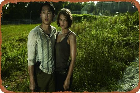 Glenn Maggie Walking Dead Movie Poster Vintage Metal Tin Sign Funny for Home Coffee Bar Pub Garage Hotel Kitchen Bathroom Door Wall Decor Art 8x12 In