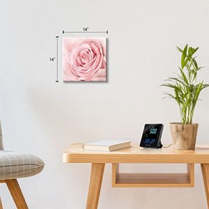 Pink Bathroom Decor - Pink Rose Close Up Canvas Wall Art Blush Pink Room Decor Aesthetic Light Pink Bedroom Decor Pink Artwork for Home Walls Floral