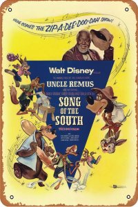 Song of the South Movie Vintage Tin Sign Art Metal Poster Retro Home Kitchen Bar Cafe Bathroom Wall Decor Gifts 8x12 inch