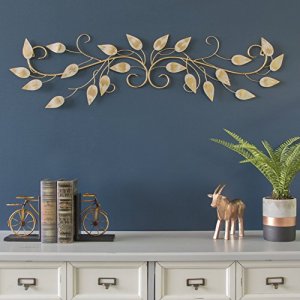 Stratton Home Decor Brushed Gold Over The Door Scroll Wall Decor, 40.00 W X 0.75 D X 11.00 H, Multi
