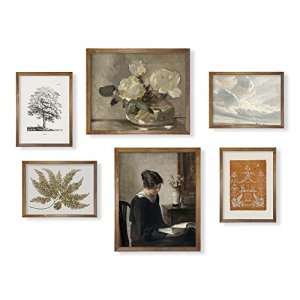 Vintage Farmhouse Botanical Wall Decor | Landscape Neutral Portrait Wall Art | Boho French Country Kitchen Bathroom Bedroom Picture Poster Print I Fl