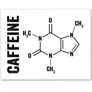 Caffeine Molecule Art Print - Chemistry Art Molecule, Great Kitchen Wall Decor, Coffee Lovers Gifts, Coffee Bar Accessories, 11