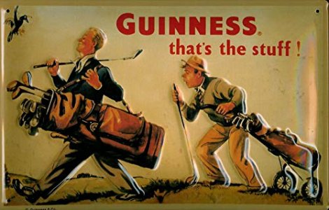 Guinness Golf Player Theme Home Decoration Nostalgic Retro Wall Decor Garage Kitchen Poster Metal Sign Tin Signs 8x12 Inch