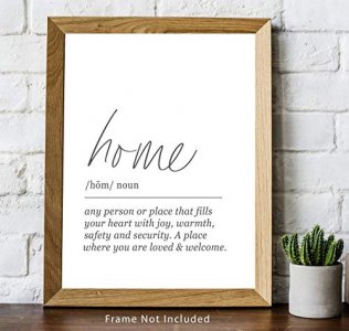 HOME Definition Wall Art - 11x14 UNFRAMED Print - Black and White Minimalist, Dictionary-Style Quote Typography Decor.