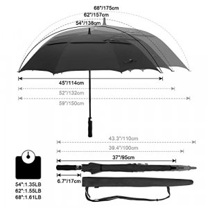 Lejorain Large Compact Golf Umbrella - 54Inch Oversized Auto Open Close  Folding Golf Umbrella Travel 210T Dupont Teflon Coated Vented Windproof  Doubl - Imported Products from USA - iBhejo