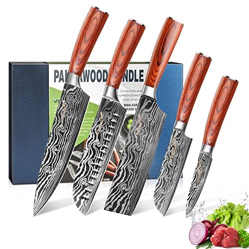 Five-piece Japanese Chef Stainless Steel Knife Set Super Sharp