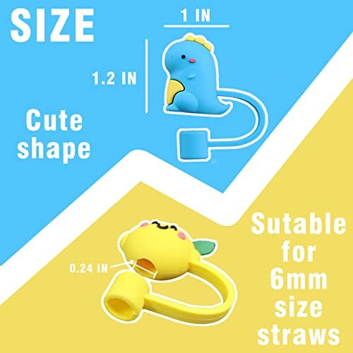 Silicone Straw Covers - Cute Animals | Regular Straw - duck