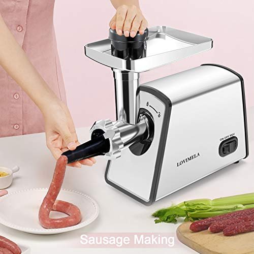 Meat Grinder Electric, Sausage Stuffer Maker,Food Grinder, Meat Mincer  Machine with Attachments Sausage Tube Kubbe Kit Blades 3 Plates for Home Use