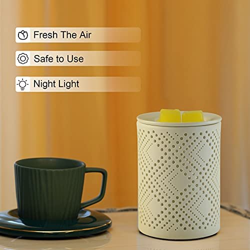 PALANCHY Wax Melt Warmer Ceramic Oil Burner Electric Candle Wax Warmer Burner Melter Fragrance Warmer for Home Office Bedroom Aromatherapy Gift & Deco