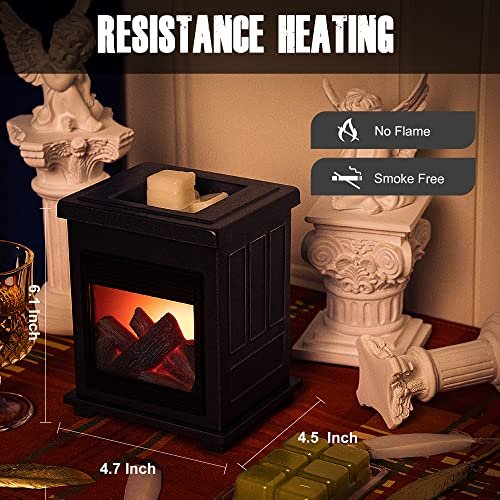 NAFANG Flickering Fireplace Wax Warmer,Electric Wax Melt Warmer,Candle Wax Warmer for Scented Wax Melts,Wax Warmers for Wedding and Home Decor Gifts