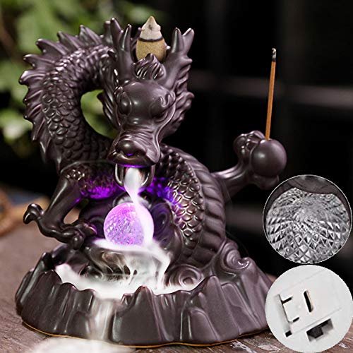 Incense Holder Ceramics Dragon Incense Cones Burner Incense Stick Holder  Backflow Incense Burner With 100 Free Cones Hom