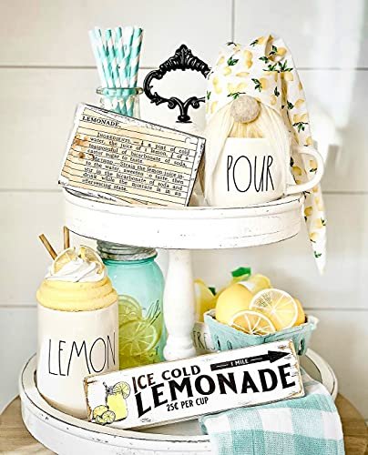 Rustic Farmhouse White Two Tier Tray