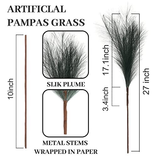 Faux Tall Black Pampas Grass Stems