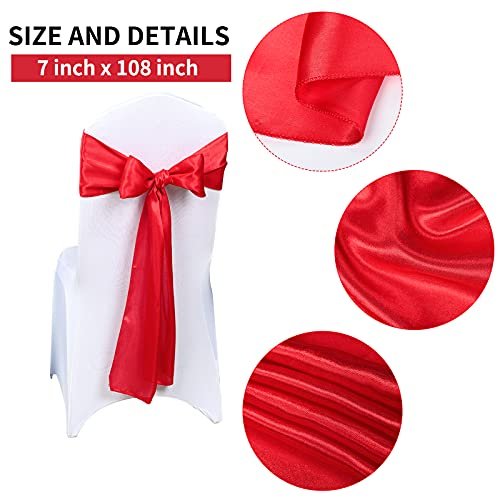 50 PCS Satin Chair Sash Chair Decorative Bow Designed Chair Cover Chair  Sashes for Thanksgiving Wedding Holiday Banquet Party Home Kitchen  Decoration
