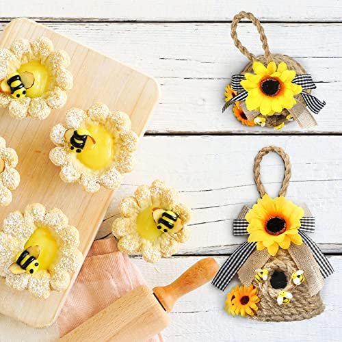 2 Pieces Mini Beehive Farmhouse Bee Hive Decor Bee Tiered Tray Decor Spring  Summer Shelf Sitter Bee Kitchen Decor with Sunflower Bee Home Decor Decor -  Imported Products from USA - iBhejo