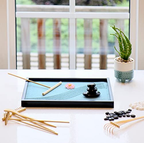 Oasis of Calm Zen Garden Kit. 11x8 Beautiful Premium Japanese