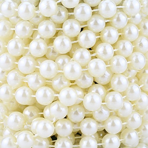 Ltvystore 2Pcs 10 mm Roll Large Ivory Pearls String Faux Crystal Beads for  Party Garland Wedding Centerpieces Bridal Bouquet Crafts Decoration-10M Le  - Imported Products from USA - iBhejo