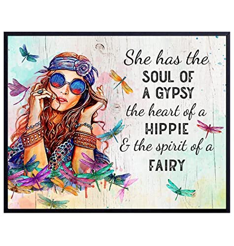 Boho-chic Home Decor - Hippie Room Decor - Boho Living room Decor -  Inspirational Quotes Wall Art - Inspirational Gifts for Women Teen Girls -  Hippy - Imported Products from USA - iBhejo