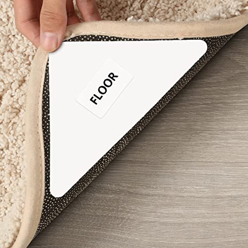 Double Sided Non-Slip Rug Pads Rug Tape Stickers,8 Pack Non Slip Washable  Rug Tape Grip Carpet Corner,Rug Stoppers to Prevent Sliding for Floor for  Hardwood Floors, Tile Floors, Floor Mats 