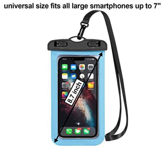 Universal Waterproof Phone Pouch - Waterproof Case for iPhone 14 13 12 11  Pro Max XS Plus Samsung Galaxy Cellphone Up to 7.0， IPX8 Waterproof