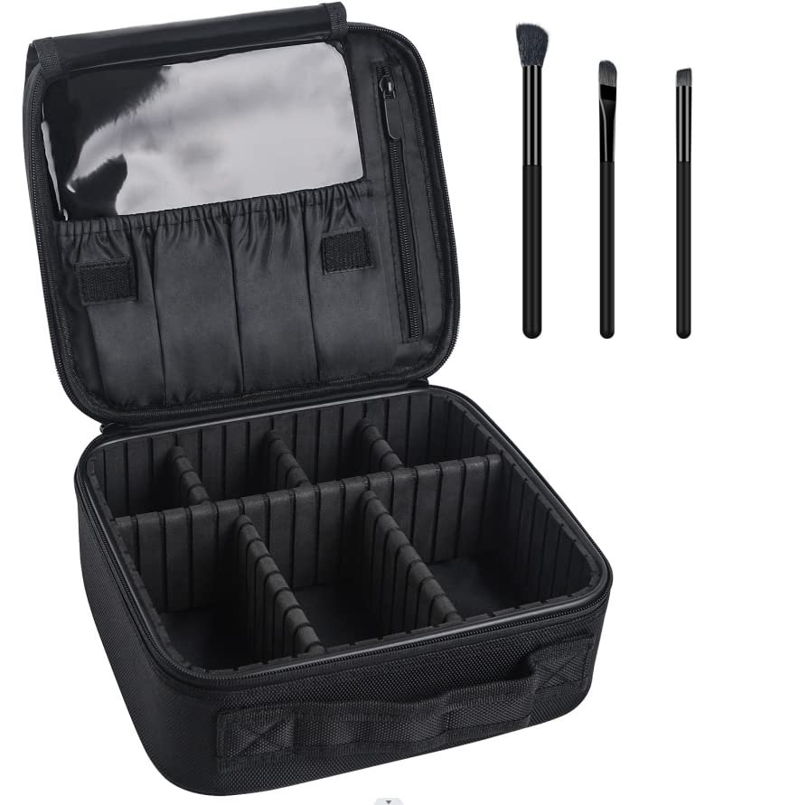 mDesign Plastic Makeup Storage Organizer Caddy Tote - Divided Basket Bin, Handle
