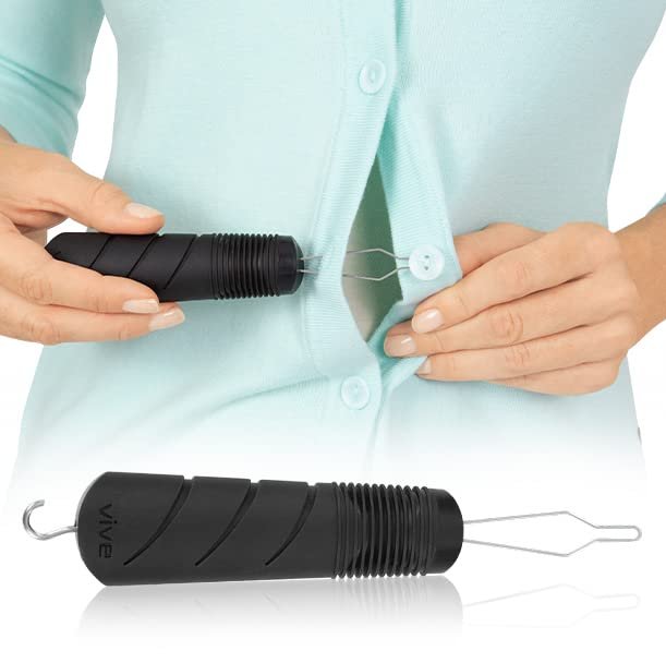 Vive Button Hook with Zipper Pull - Dressing Helper for Arthritis