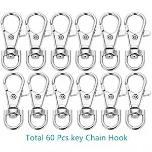 40PCS Premium Swivel Lanyard Snap Hook with Key Rings, Metal Hooks