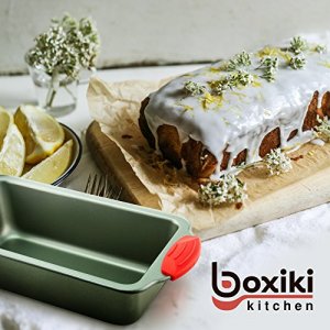 Boxiki Kitchen Square Cake Pan Non Stick Steel 8 Inch Cookware Silicone  Handles for sale online