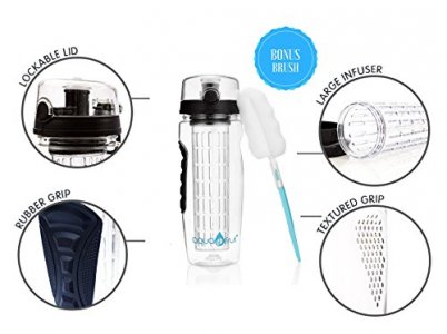 LAOION Half Gallon Water Bottle with Storage Sleeve.64 OZ Reusable Large Gym  water Jug with