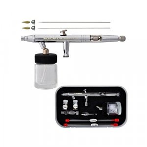 Master Airbrush SB844 Pro Set Dual-Action Side Bowl Feed Airbrush with 3  Nozzle Sets (0.2, 0.3 & 0.5mm Needles, Fluid Tips and Air Caps), Gravity  Cup