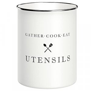 Barnyard Designs barnyard designs ceramic farmhouse kitchen utensil holder  for countertop, decorative kitchen utensil holder, large kitchen ut