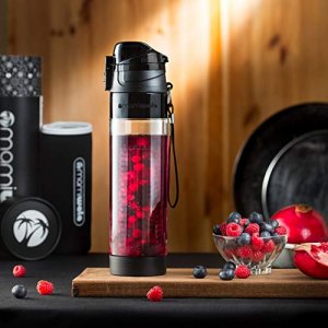 Hydracy Fruit Infuser Water Bottle - 32 oz Sports Bottle - Insulating Sleeve, Time Marker & Full Length Infusion Rod + 27 Fruit Infused Water